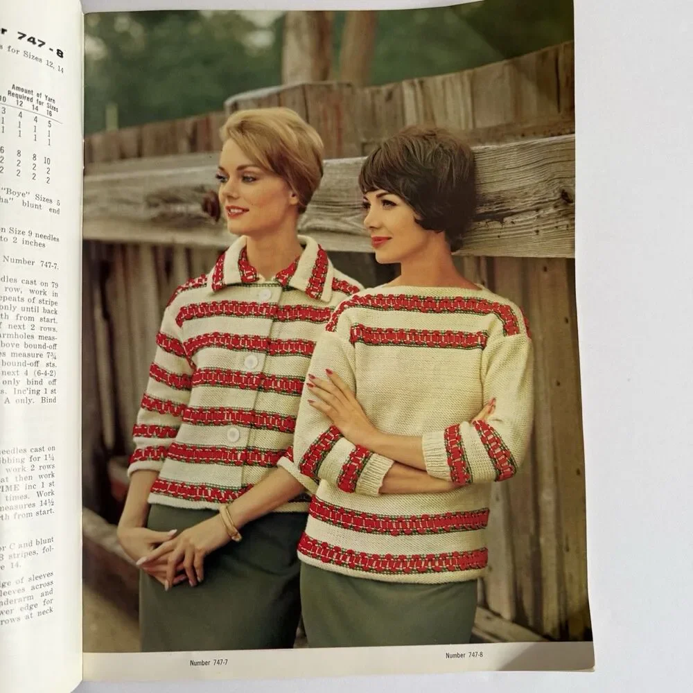 Vtg 1960s Columbia Minerva Festival Of Sweaters 747 Knitting Pattern Booklet